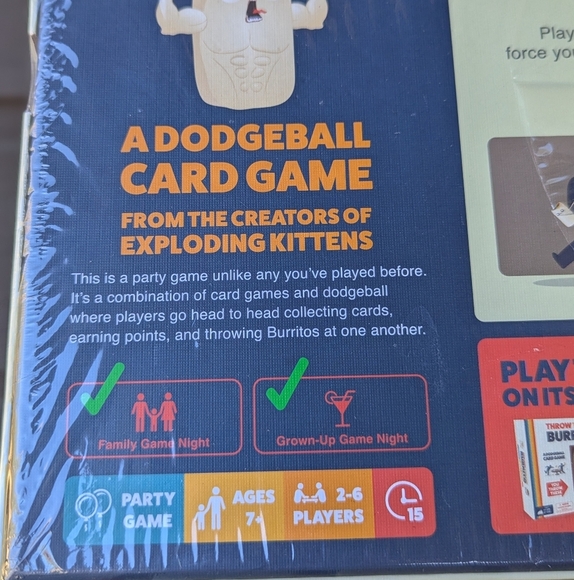 NEW Exploding Kittens Throw Throw Burrito 2-6 Players Dodgeball Card Game - Picture 5 of 7